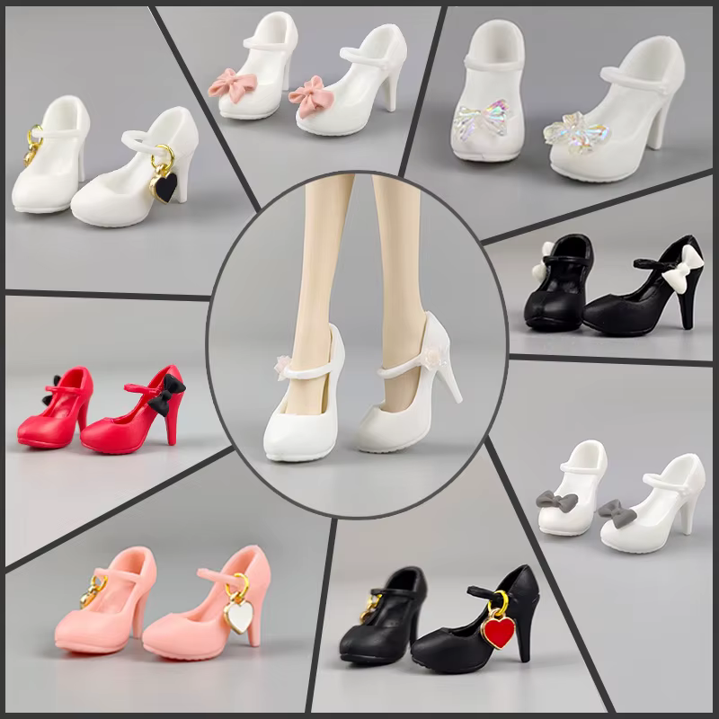 Chaussures à talons hauts pour poupée Barbie, sandales à talons hauts pour poupée Blythe, chaussures de bureau élégantes, accessoires en plastique, jouets de bricolage, 1/6