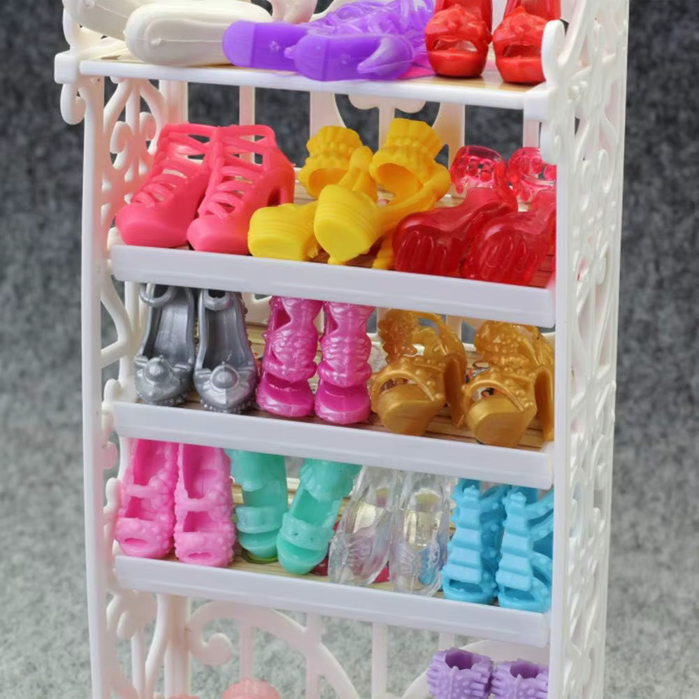 50 paires de chaussures de remplacement pour poupées, couleurs assorties, chaussures plates, chaussures à talons hauts, ensemble de bottes de remplacement pour poupée Barbie