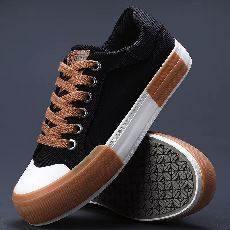 Hommes toile chaussures décontracté à lacets baskets mode d'été respirant vulcaniser