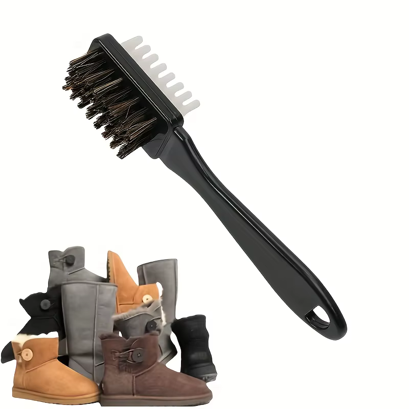 1 brosse de nettoyage pour chaussures en daim et cuir avec gomme