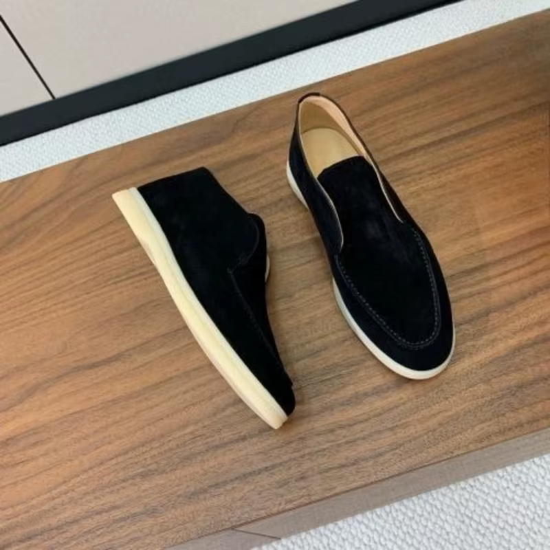 Mocassins hauts en daim et peau de mouton pour hommes