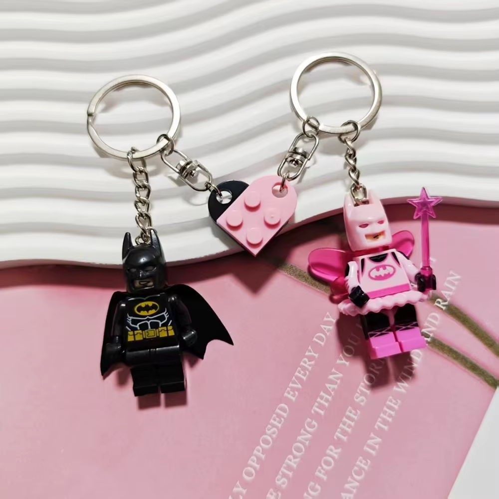 Porte-clés de Couple chauve-souris 3D fait à la main, 2 pièces, pendentif de figurine féerique, porte-clés de téléphone, accessoire de sac à dos, cadeaux pour lui, bijoux Y2K