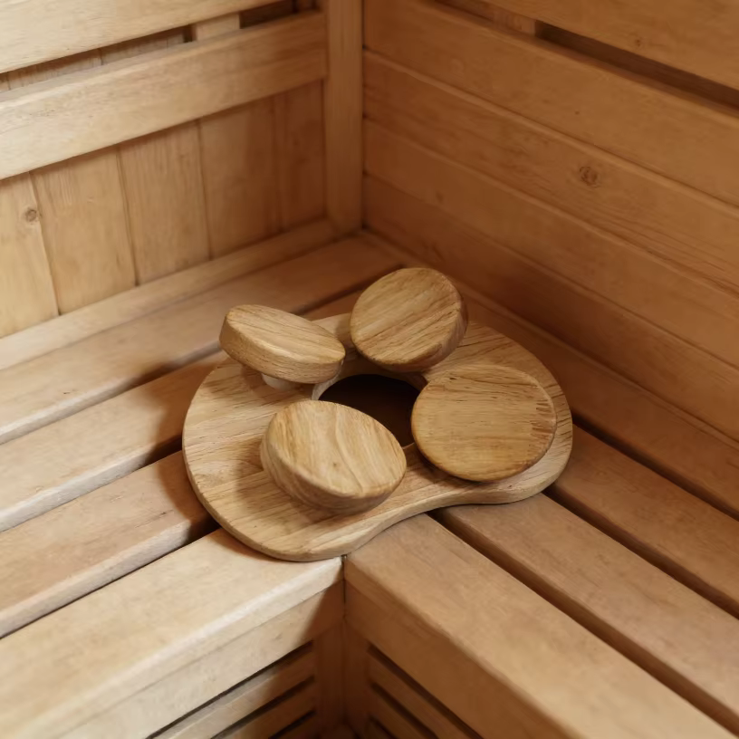 360 ° Oreiller de sauna à support réglable avec disque rotatif, accessoire de sauna