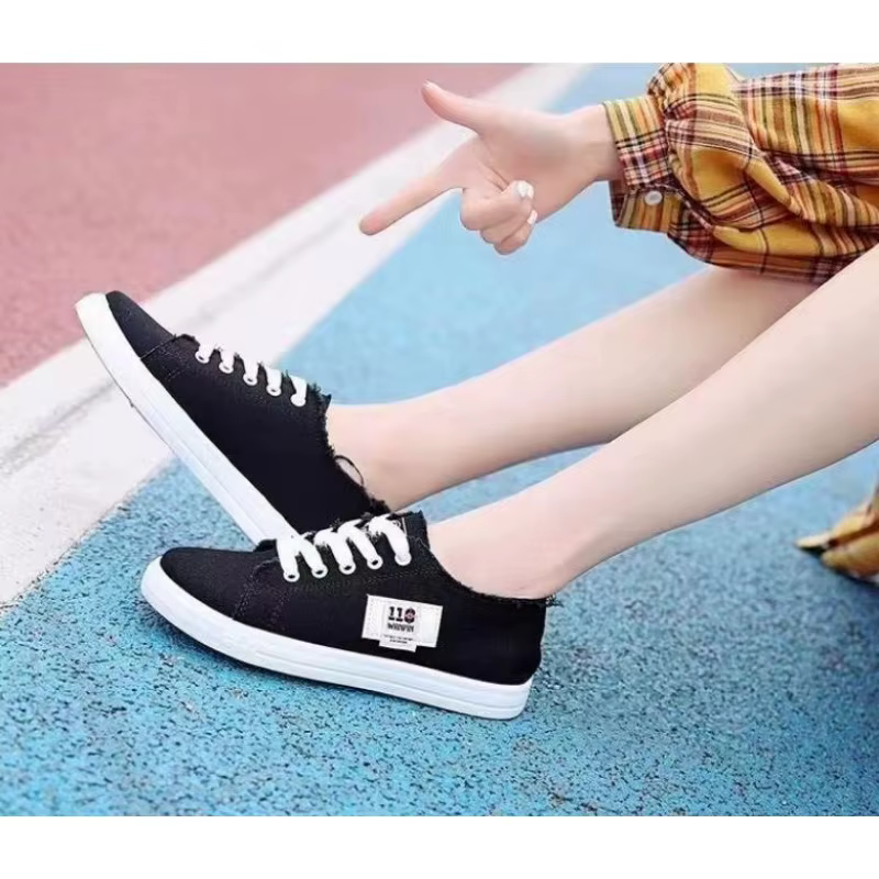 Baskets Basses en Denim pour Femme
