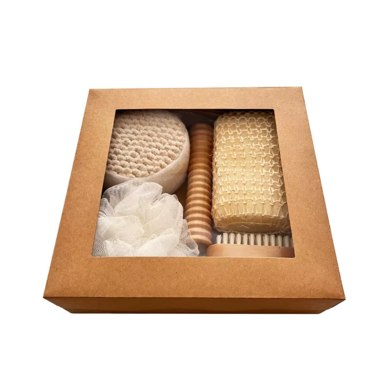 Ensemble de bain, ensemble de sept pièces, serviette de bain, brosse de bain, pierre à polir, ensemble de fleurs de bain en sisal, coffret cadeau de vacances, cadeau.
