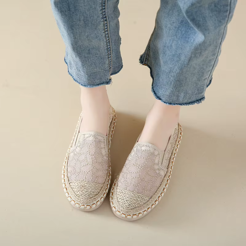 2025 chaussures De créateur tressé dentelle Patchwork