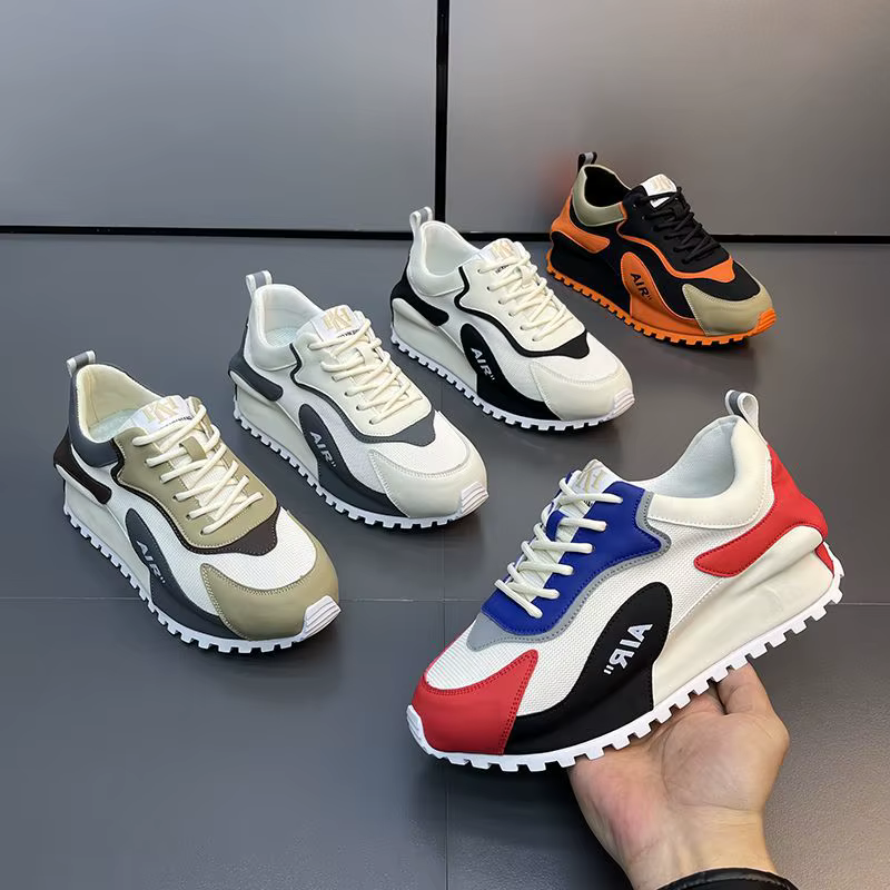 Grosses baskets hommes couverture bas conseil chaussures mode décontracté microfibre cuir maille respirant augmenté