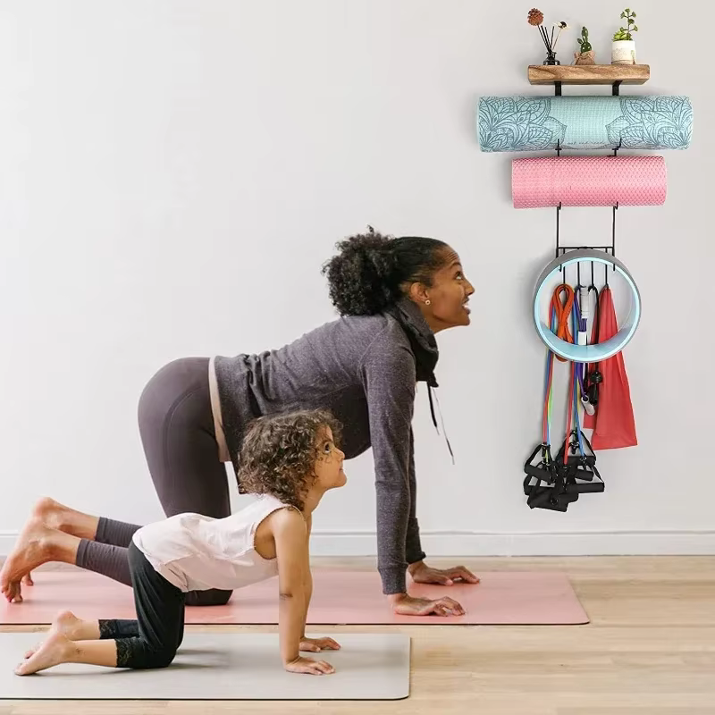 1 ensemble d'accessoires de support de tapis de Yoga, organisateur mural, décor de rangement, rouleau en mousse et support de rangement pour serviettes