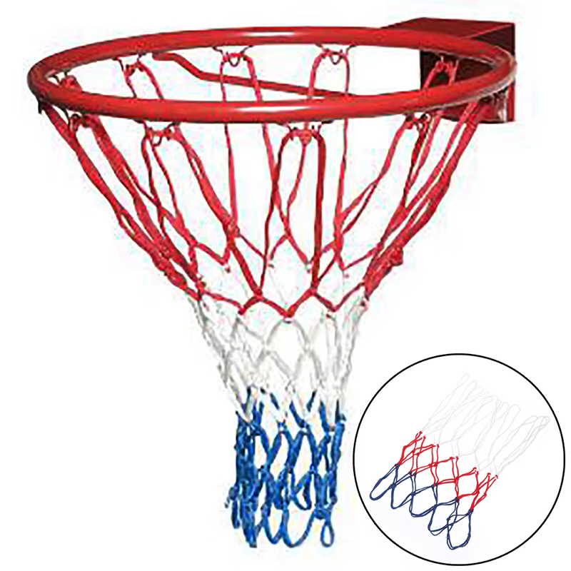 Filet de basket-ball de sports de plein air, fil de nylon standard, cerceau de basket-ball, filet de maille, panneau arrière, boule de jante, 12 boucles