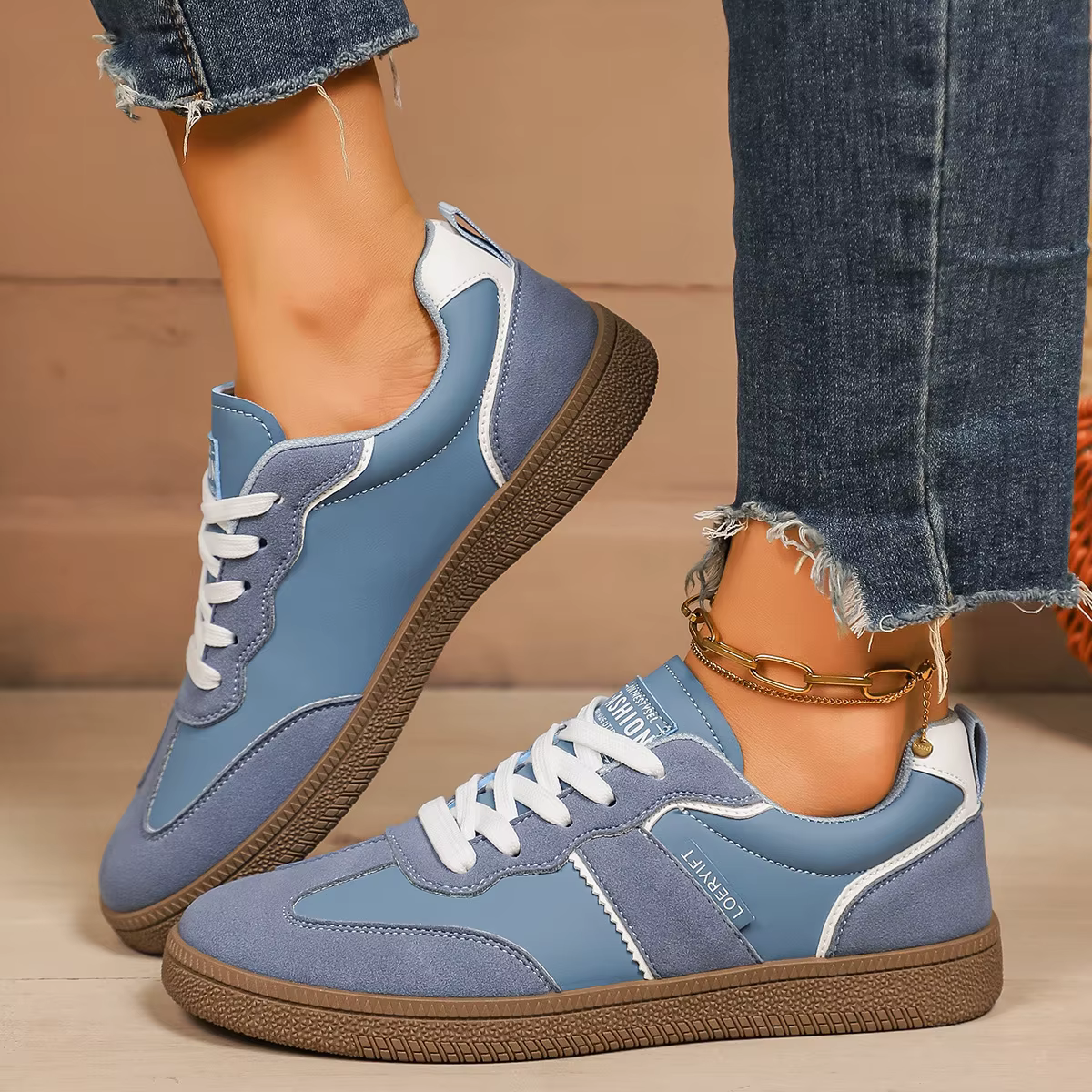 Chaussures de sport décontractées à lacets pour femmes