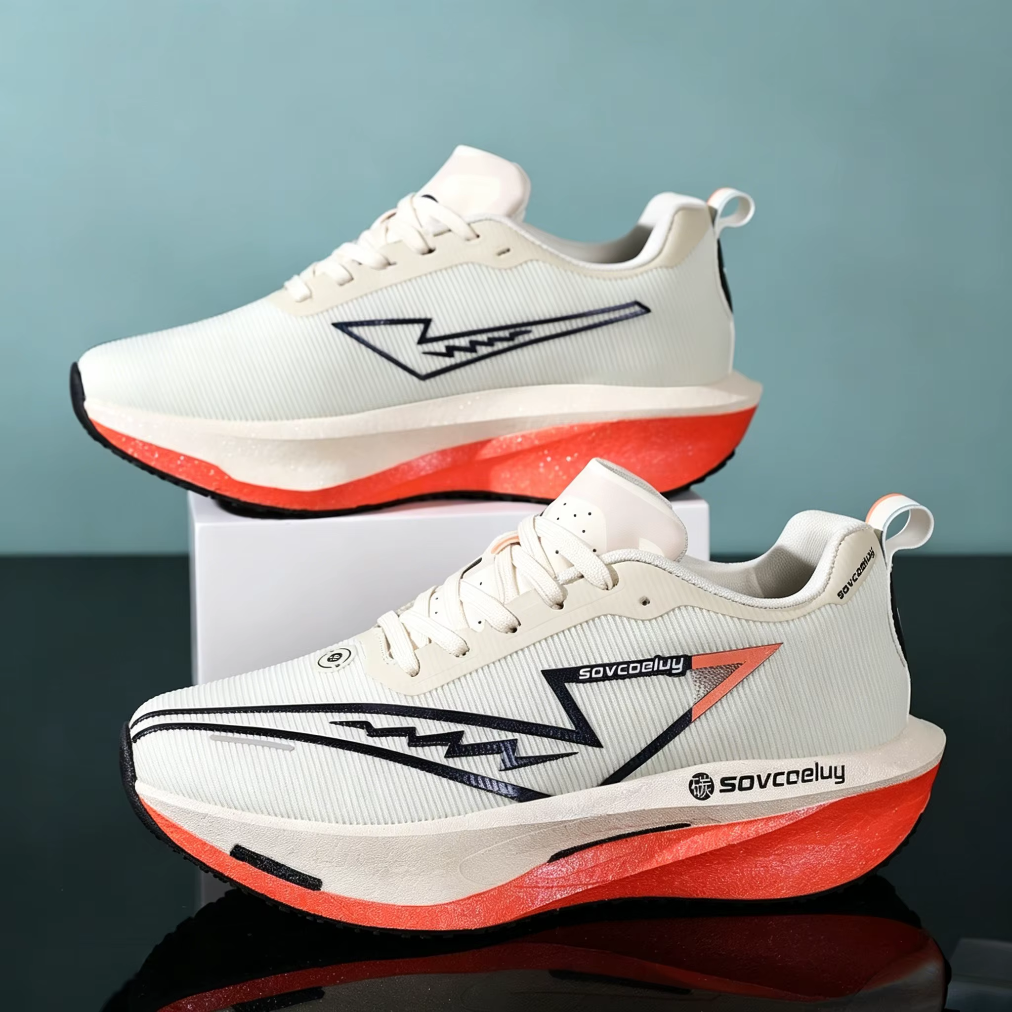 Chaussures de course pour hommes avec technologie de plaque en carbone et semelles antidérapantes en TPR, chaussures d'entraînement professionnelles pour marathon, adaptées aux entraînements de fitnes