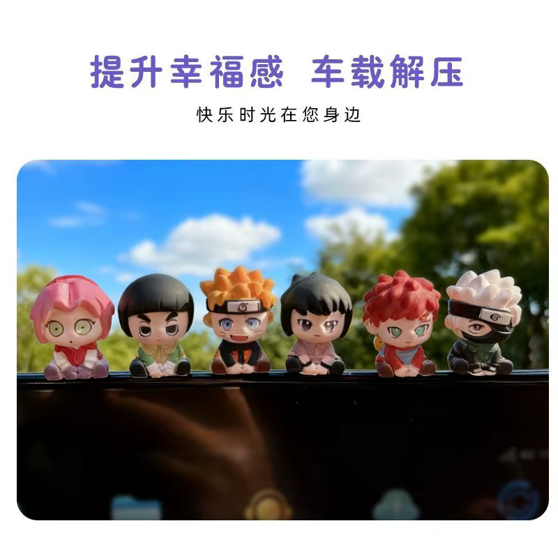 Figurines miniatures mignonnes de dessin animé NARUTO, accessoires 2D en résine faits à la main, modèle de voiture, décoration de bureau, marchandises d'anime en gros