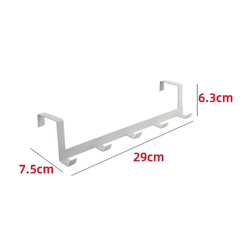 Crochets sur la porte, 5 crochets, support de rangement suspendu pour clés de maison, vêtements, manteau, chapeau, porte-serviettes, organisateur, accessoires de salle de bains et de cuisine