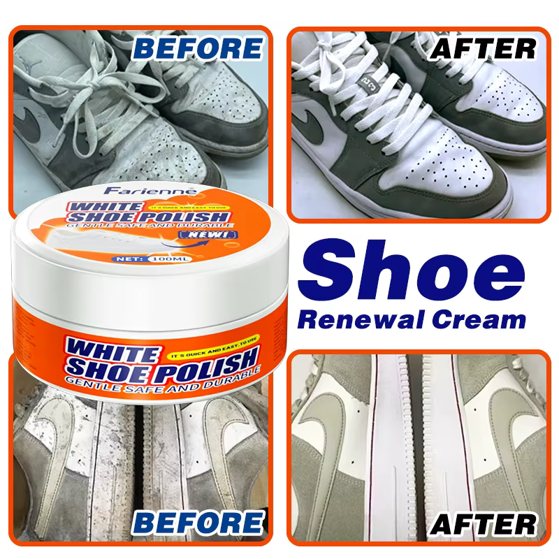 Farienne 100ML – Nettoyant Magique Multi-Usages pour Chaussures Blanches et Baskets – Élimination des Taches et Réparation du Jaunissement