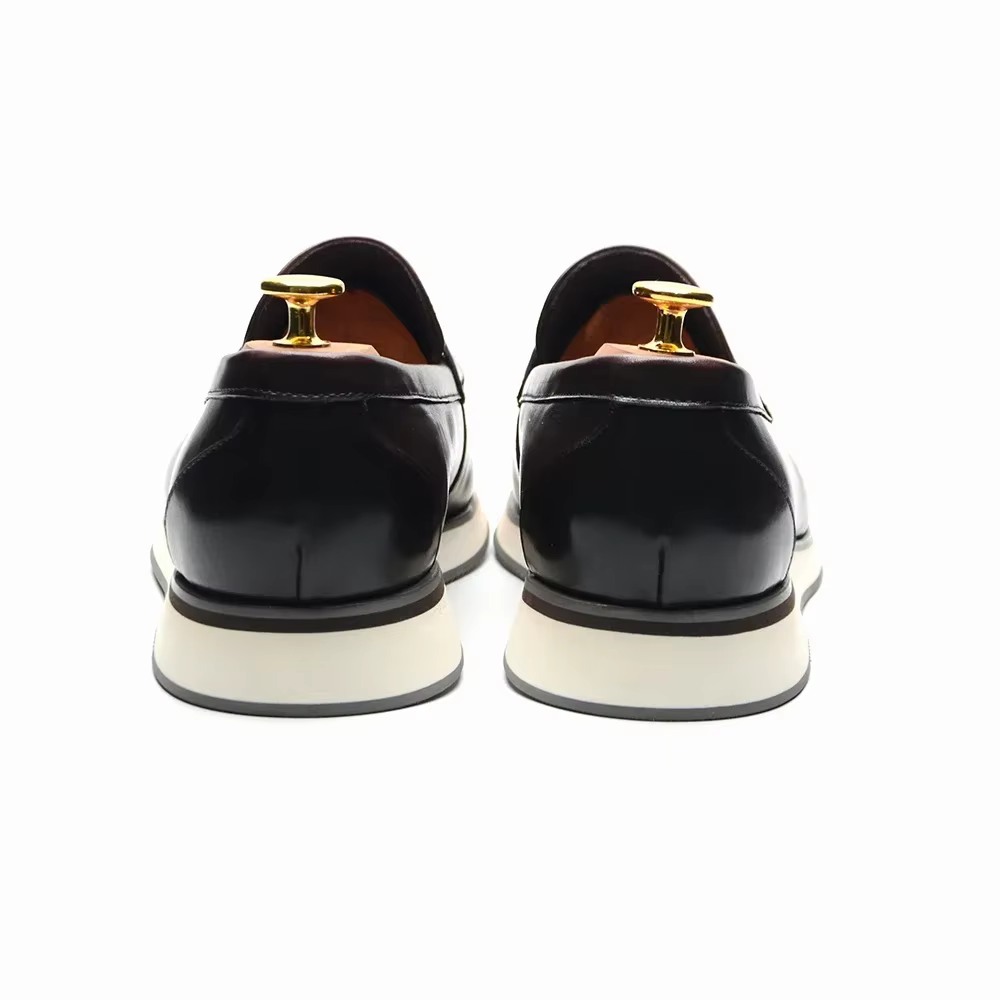 XEBOS hommes à la main en cuir véritable gland Penny mocassins noir marron chaussures plates automne décontracté