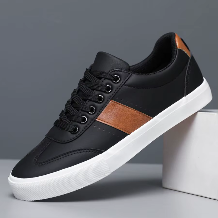 Chaussures de sport décontractées à la mode pour hommes - Design à lacets à bout rond