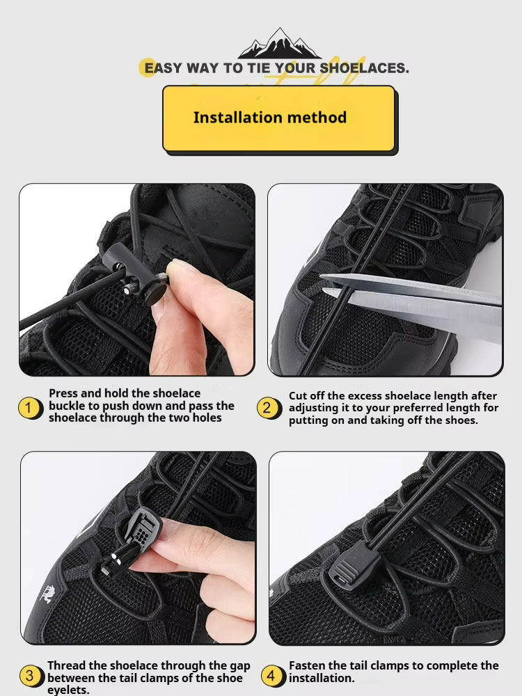 Lacets élastiques sans nœud avec boucle à dégagement rapide