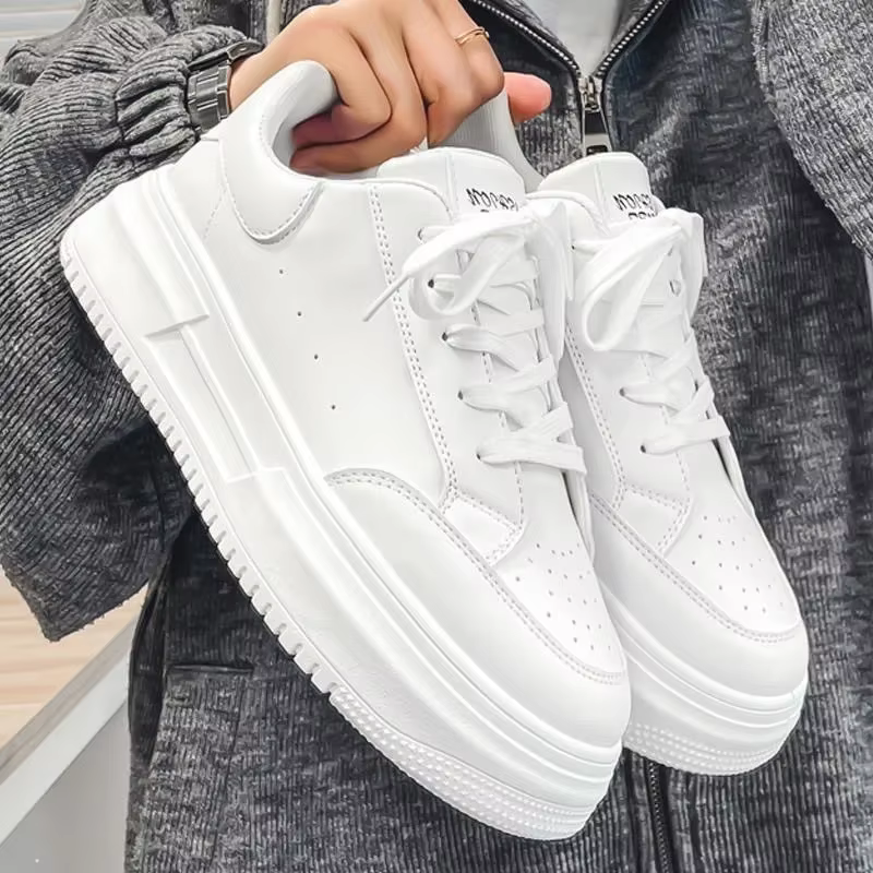 Chaussures décontractées plates en cuir blanc pour hommes 2026 – Baskets légères et respirantes pour le sport – Chaussures pour hommes – Tenis – Zapatillas Hombre