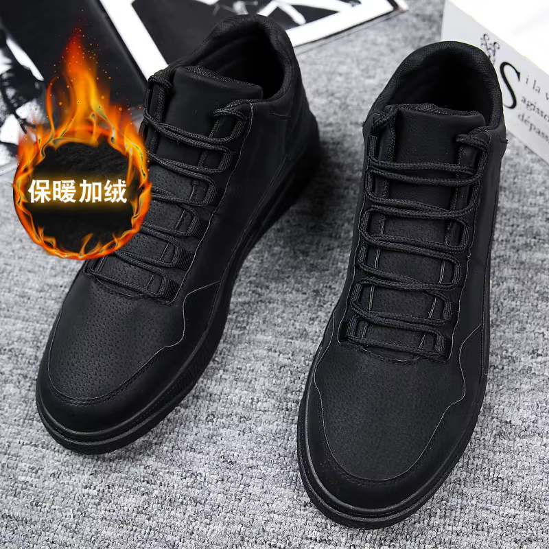 Chaussures de Skate montantes en cuir rouge pour hommes