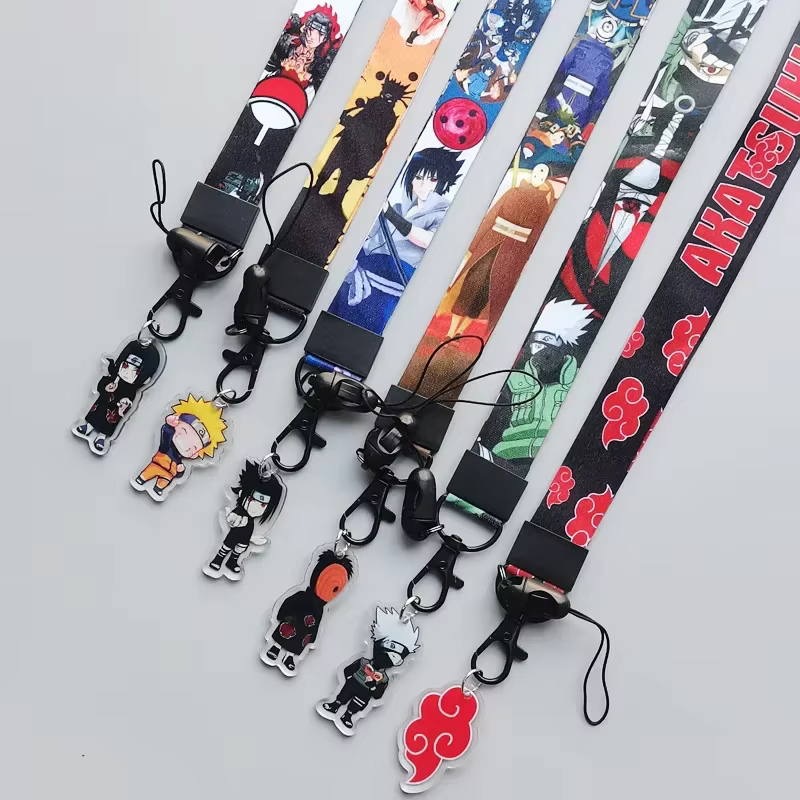 NARUTO – sangle de téléphone Anime avec lanière de cou pour cosplayers et fans, accessoire de dessin animé mignon