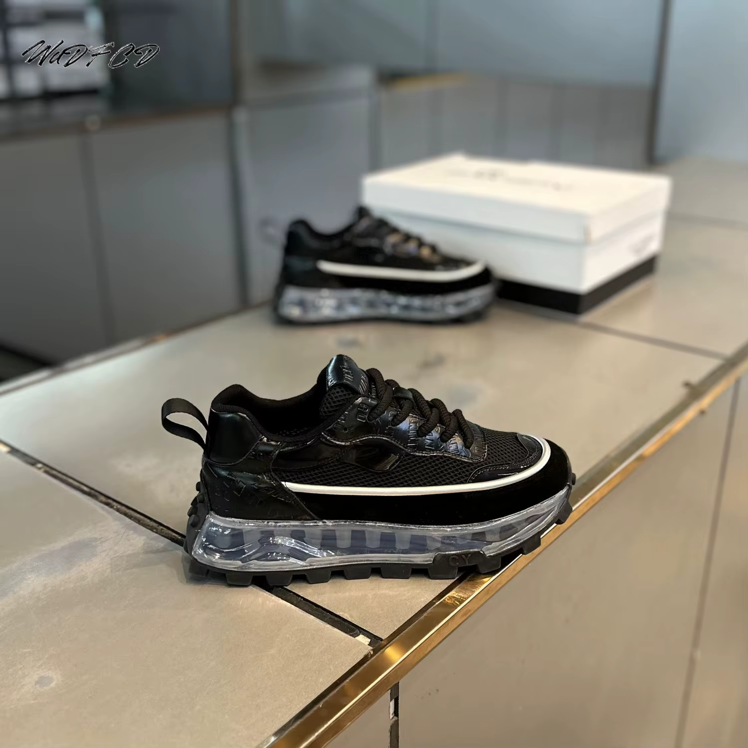 Grosse Sneaker hommes concepteur coussin d'air chaussure de Sport mode tissu en cuir décontracté respirant hauteur augmentée plate-forme conseil chaussures