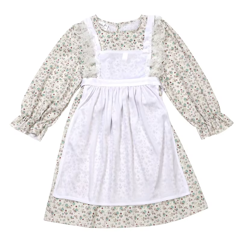 Robe à imprimé Floral mexicain de Style victorien pour filles, Costume de spectacle ethnique, tenue de fête de Festival avec chapeau, Costume de danse scolaire