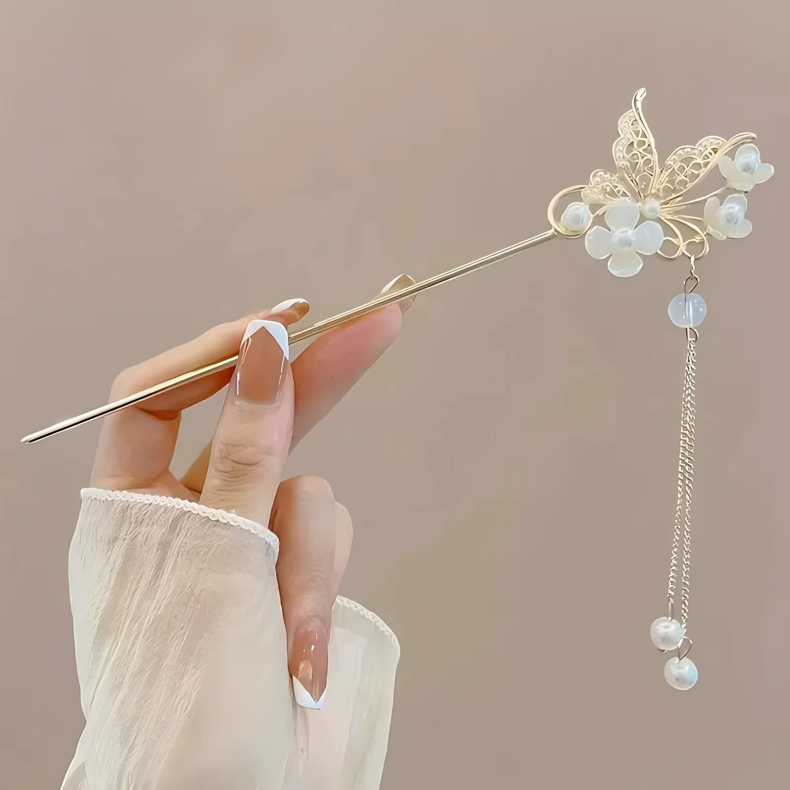 1/6 pièces élégant Style chinois gland bâton de cheveux traditionnel Design Floral accessoire de coiffure femmes bijoux épingle à cheveux Hairneedle