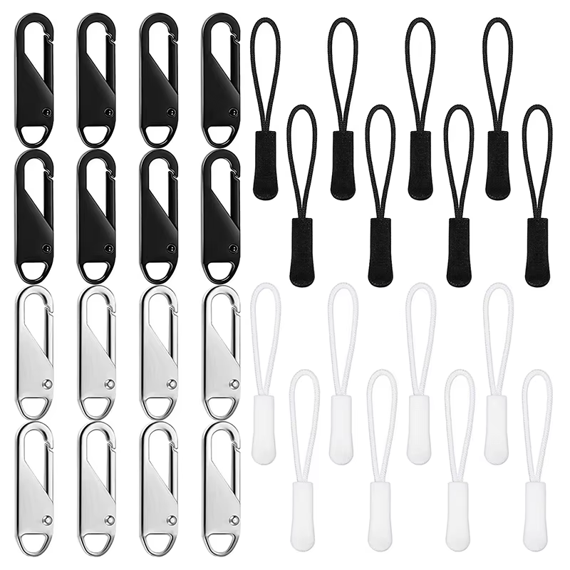 Accessoires pour sacs et vestes : 5/10/20 pièces d'extenseurs de cordon de fermeture éclair ; tirettes métalliques