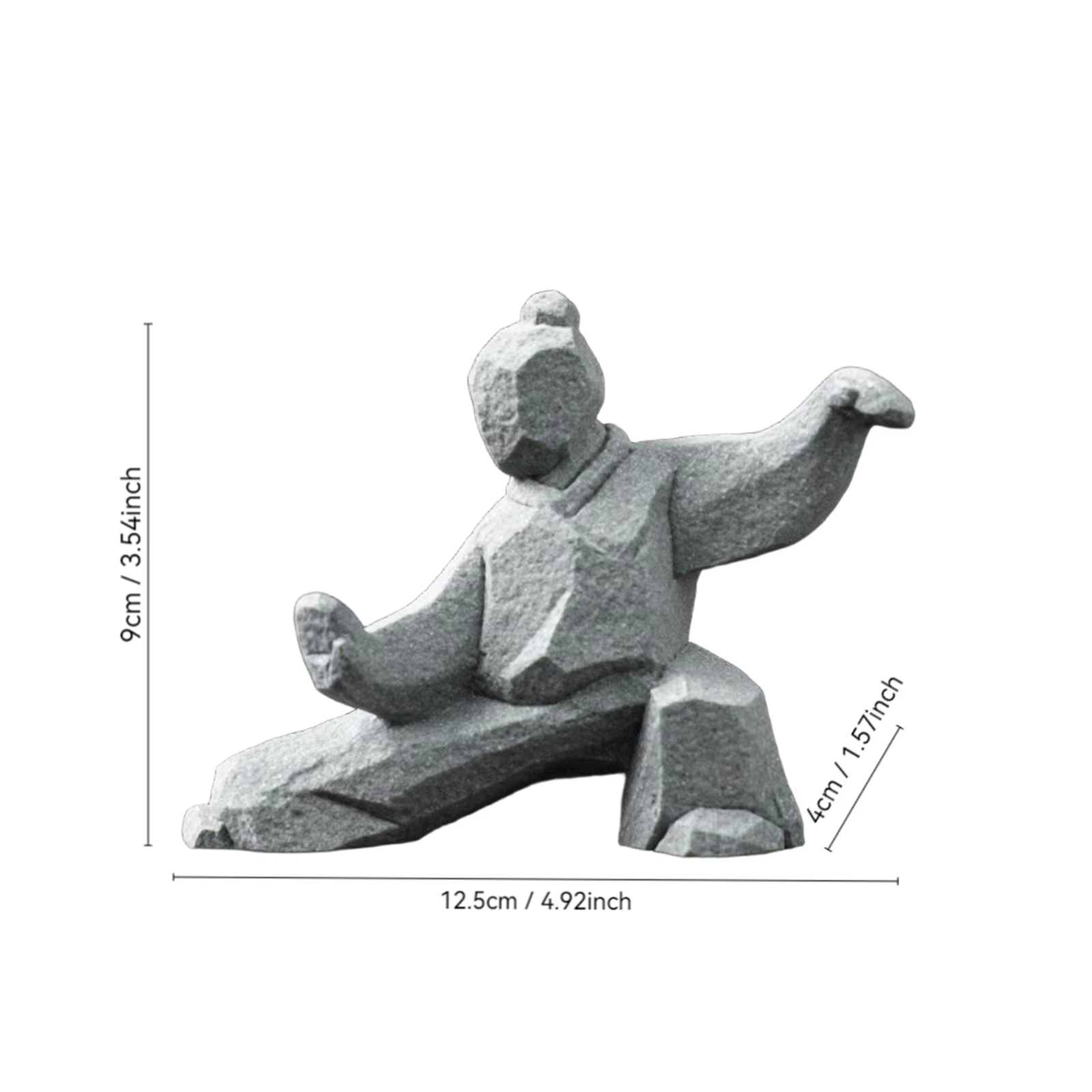 Statue en pierre de Style chinois créatif, Figurine de maître TaiChi, ornement de bonsaï de jardin Antique Vintage, décoration artisanale de table, cadeau