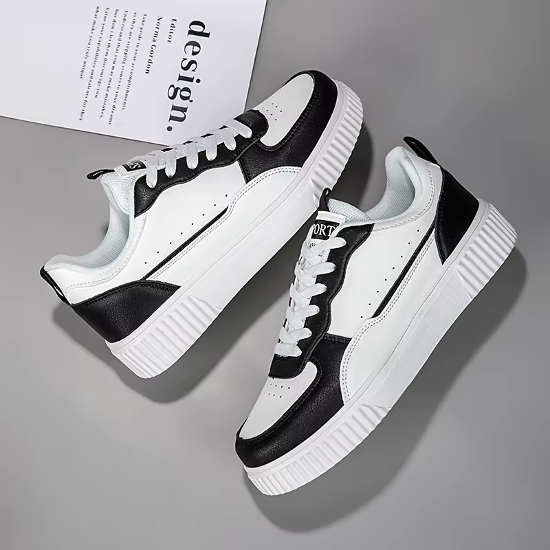 ELUVA hommes baskets automne blanc chaussures léger semelle épaisse antidérapant Skatebaord