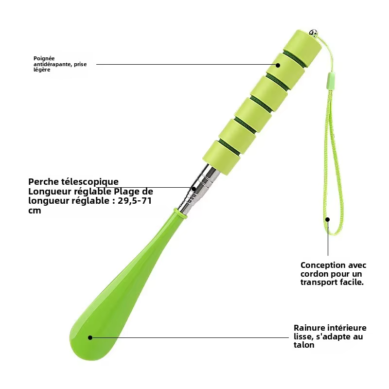 Nouvelles Chausse-pieds Longues Extensibles 30cm-71cm en Métal