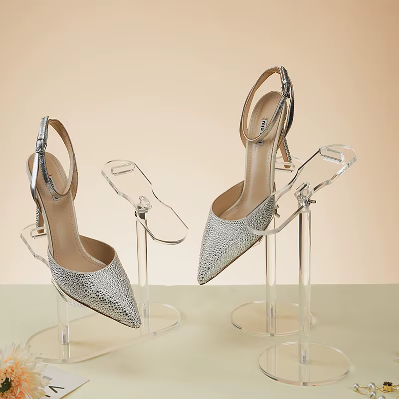 Présentoir à chaussures en acrylique transparent