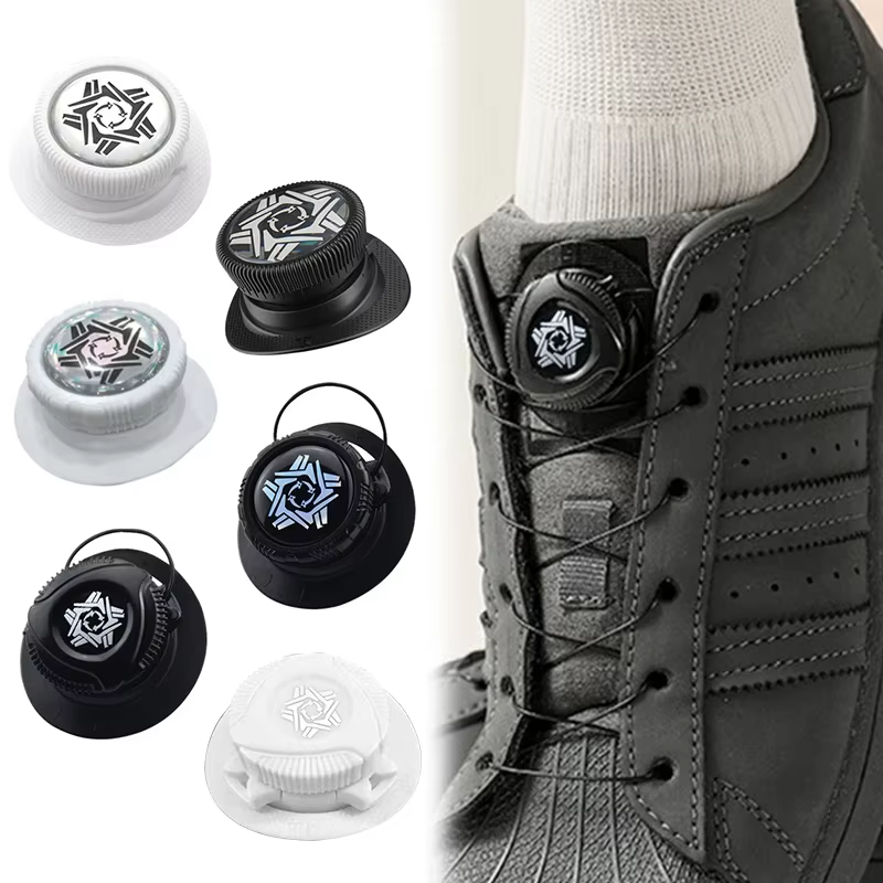 5 paires de lacets de baskets en fil métallique pivotant avec boucle automatique pour enfants et adultes
