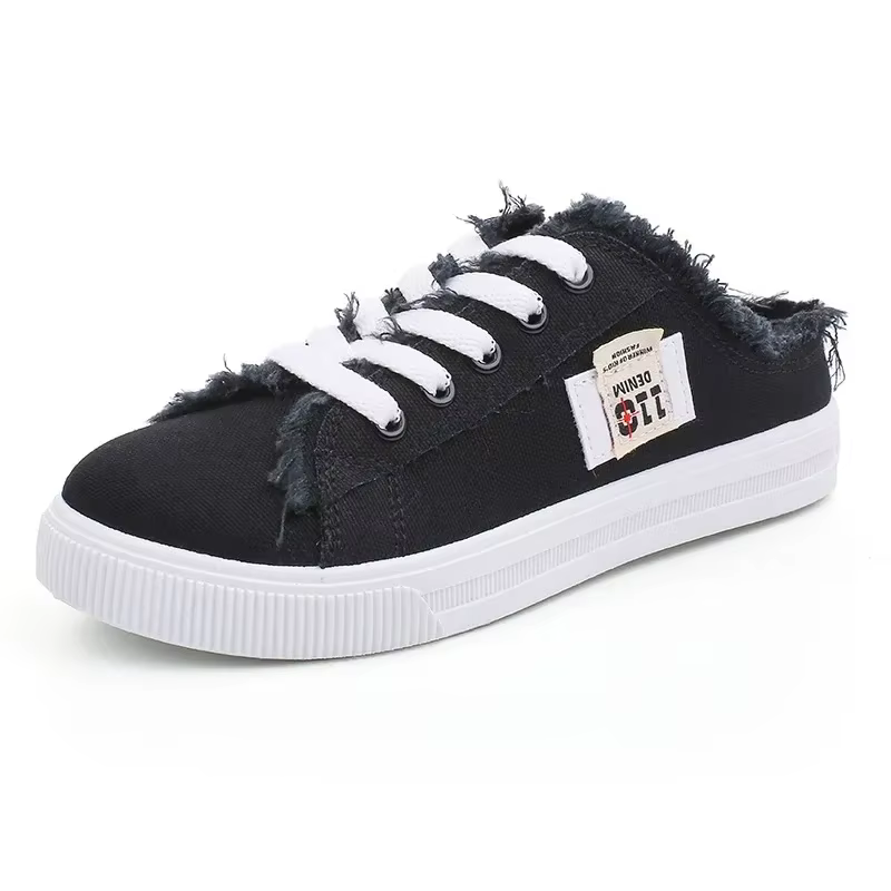 Baskets basses en toile denim pour femme Printemps-Été 2024