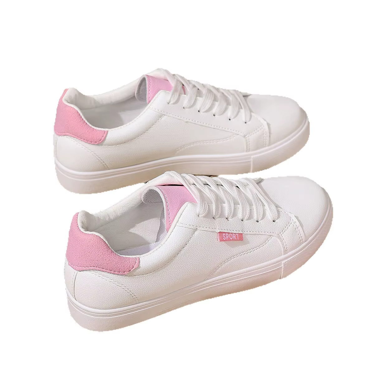Chaussures blanches femmes printemps automne fond plat en cuir baskets décontracté à lacets étudiants collège Style