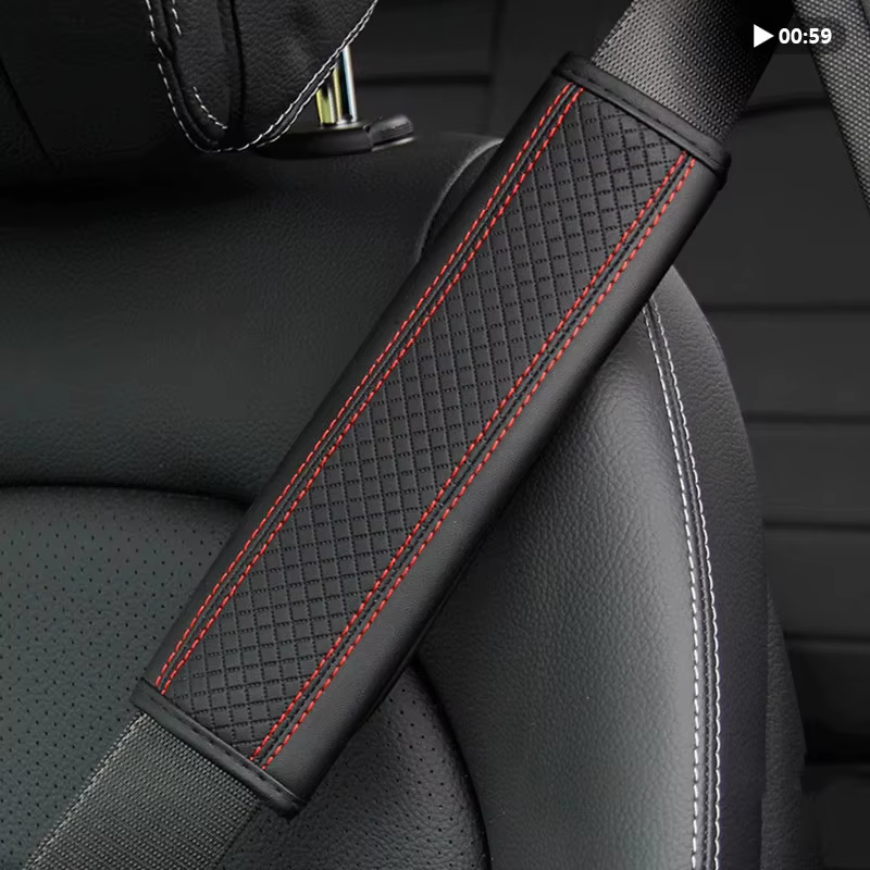 Coussin de rembourrage de ceinture de sécurité en cuir PU, accessoires de voiture, couverture initiée, protection respirante, accès intérieur automatique