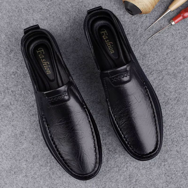 Mocassins italiens en cuir véritable pour hommes