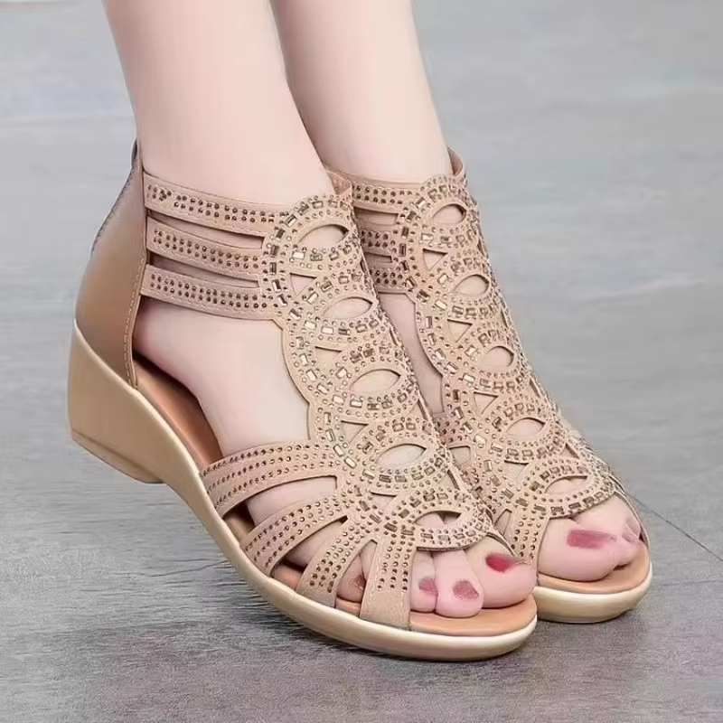 Sandales romaines en cuir souple pour femmes