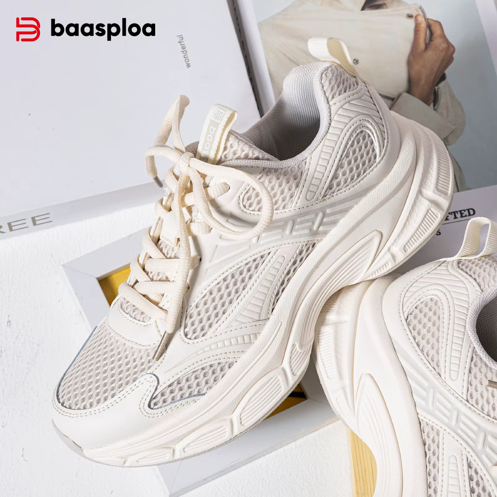 Baasploa – chaussures de course légères en maille respirante pour femmes