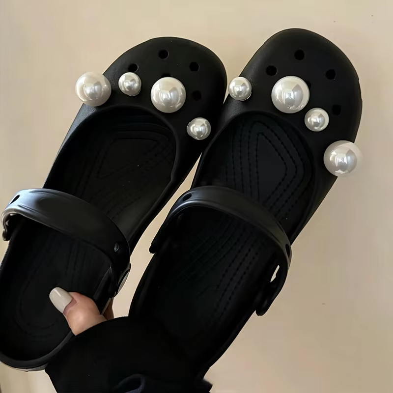 Accessoires de luxe pour sabots de ballet perlés
