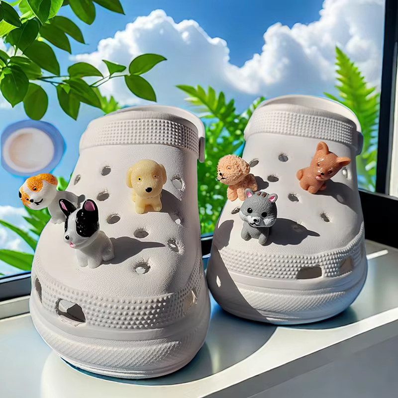 Charms de chaussures chats 3D pour femmes et filles