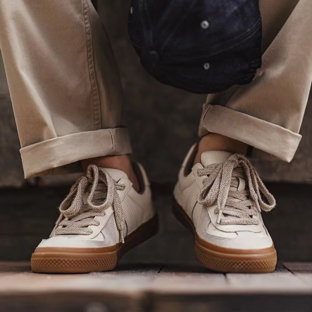 Maden nouvelles chaussures d'entraînement confortables en cuir pleine fleur pour hommes quotidien polyvalent respirant