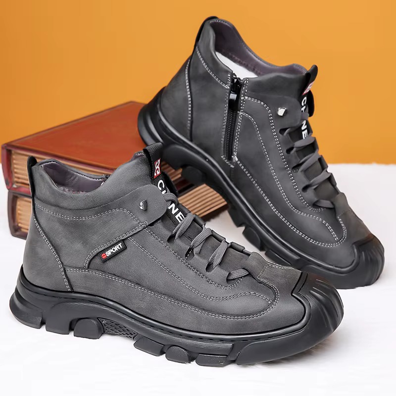 Bottes en cuir Pu hommes printemps chaussures hautes décontractées
