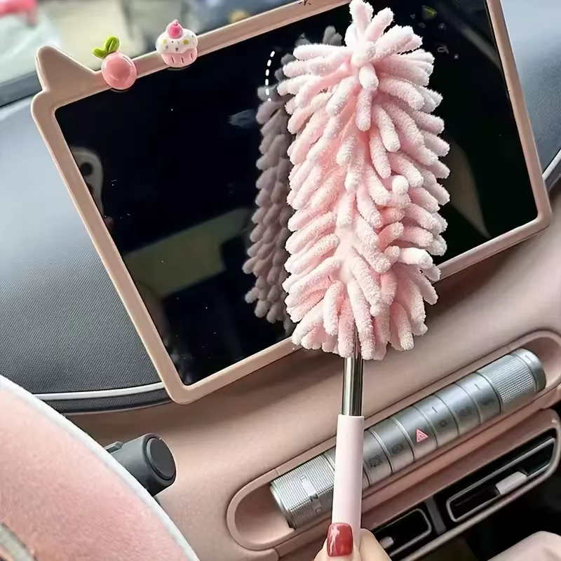 Mini brosse de plumeau de voiture, outil d'époussetage extensible et pliable en microfibre pour le nettoyage intérieur de la maison et de l'automobile, matériau en Fiber de Polyester