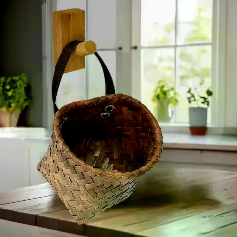 Gardez votre cuisine organisée avec ce panier mural bohème tissé à la main.