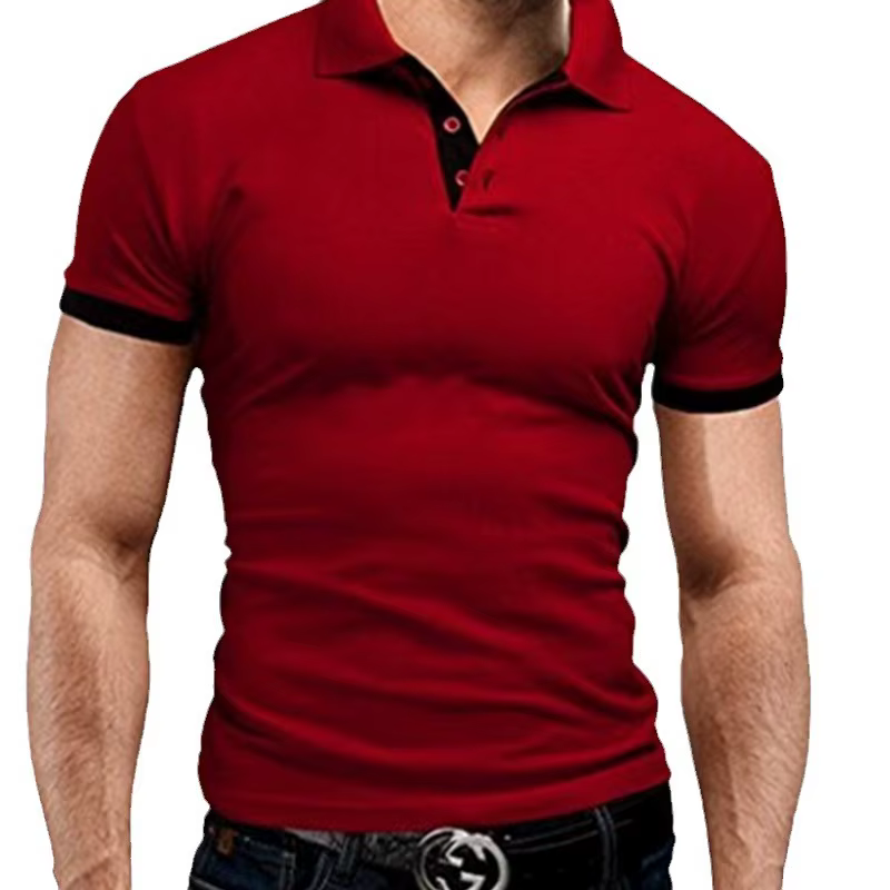 Polo à Manches Courtes pour Homme, T-shirt de dehors, Polyvalent, Respirant, Slim