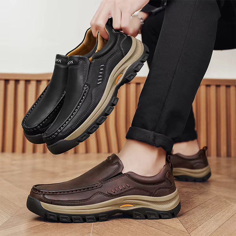 Marque hommes chaussures de haute qualité en cuir véritable