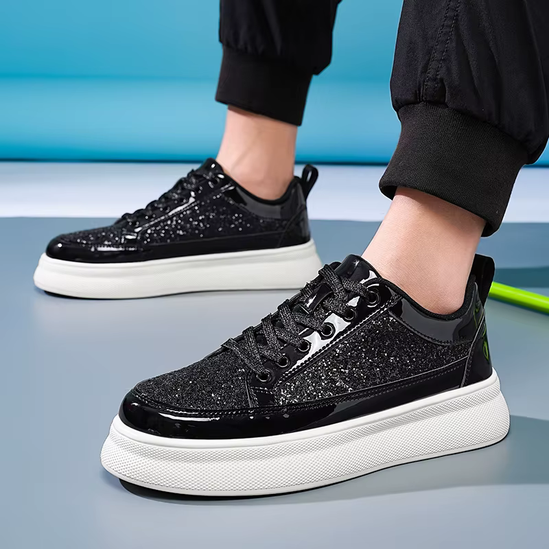 Baskets à paillettes argentées pour hommes