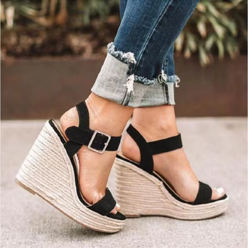 Nouvelles sandales compensées espadrilles pour femme 2026