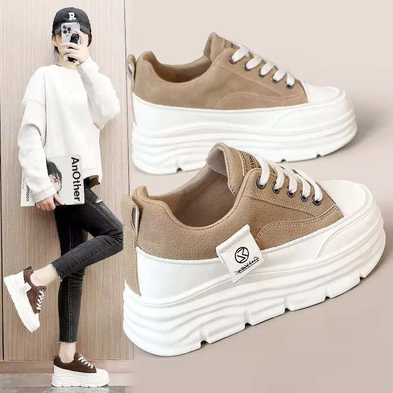 Chaussures Plates à Lacets Épais et Semelle Souple pour Femme